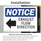 Signmission Exhaust Flow Direction (Left Arrow) Sign With Symbol, 7 in W x Rectangle, Vinyl Decal OS-2PACK-NS-D-57-L-12214 - alternate 4
